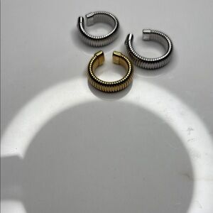 Gold and Silver Adjustable Rings Set